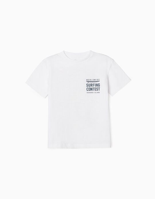 T-Shirt for Boys 'Surfing Contest', White