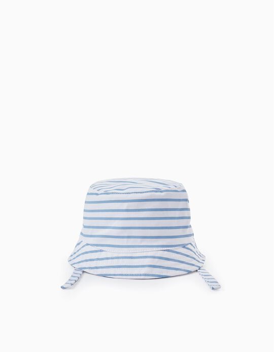 Striped Hat for Baby and Newborns, White/Blue