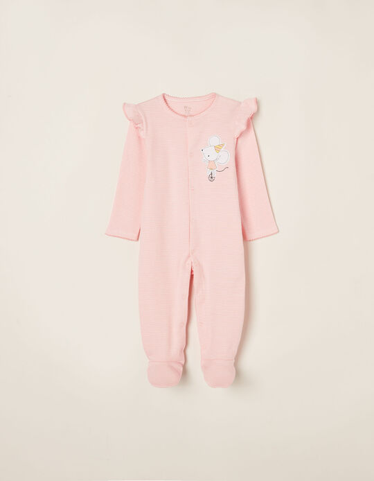 Cotton Sleepsuit for Baby Girls 'Circus', Pink