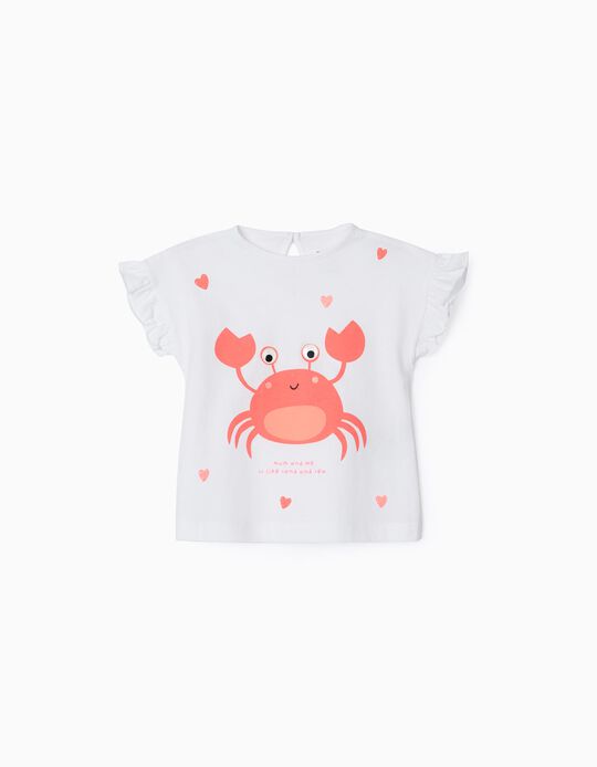 T-Shirt for Baby Girls 'Sand&Sea', White