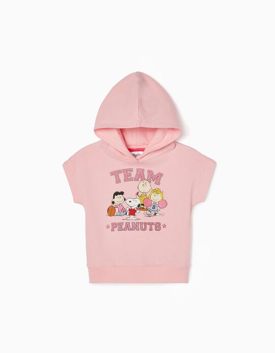 Sweat-Shirt Manches Courtes Fille 'Team Peanuts', Rose
