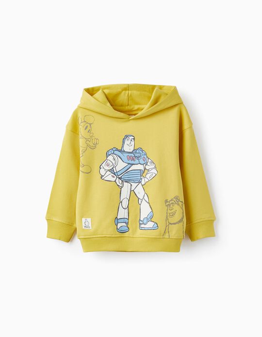 Cotton Hooded Sweatshirt for Baby Boys 'Disney 100 Years - Buzz Lightyear', Yellow