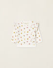 Cotton Sweatshirt for Newborn Baby Girls 'Jungle Animals', White