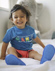 T-Shirt + Shorts for Baby Boys 'Koinobori', Coral/Blue