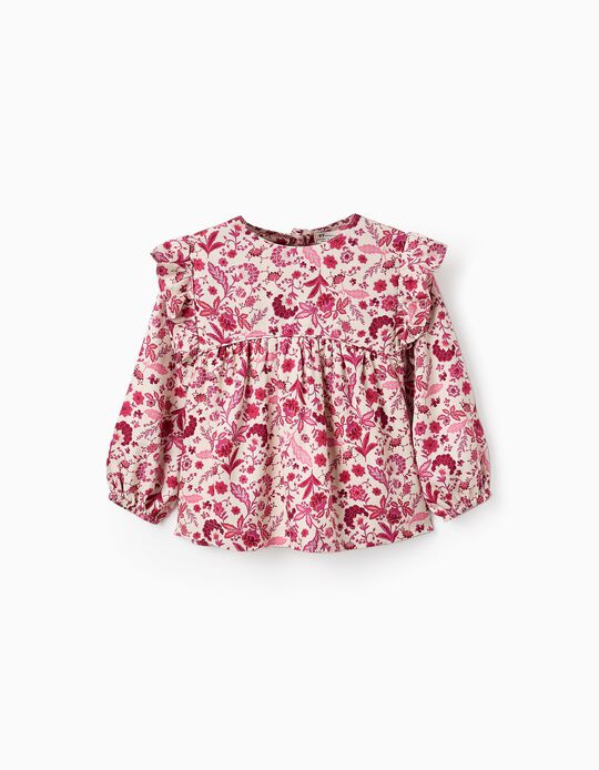 Comprar Online Blusa Floral para Bebé Menina, Rosa/Bege