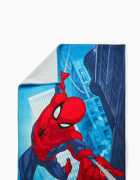 Serviette de Plage en Coton pour Enfant 'Spider-Man', Bleu/Rouge