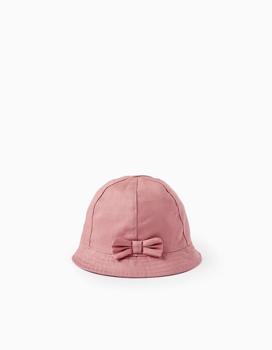 Hat with Bow for Baby and Girl, Pink