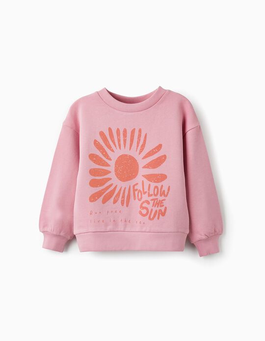 Cotton Jumper for Girls 'Follow the Sun', Pink