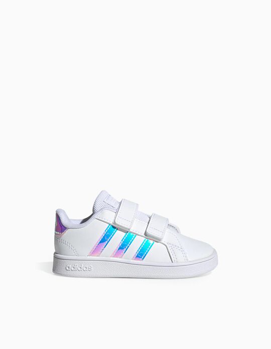 Trainers for Babies 'Adidas Grand Court', White/Iridescent