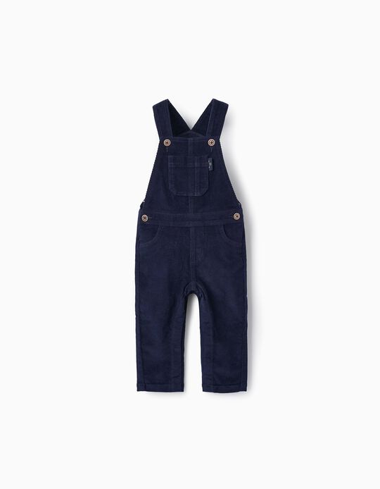 Dungarees in Corduroy for Baby Boys, Dark Blue