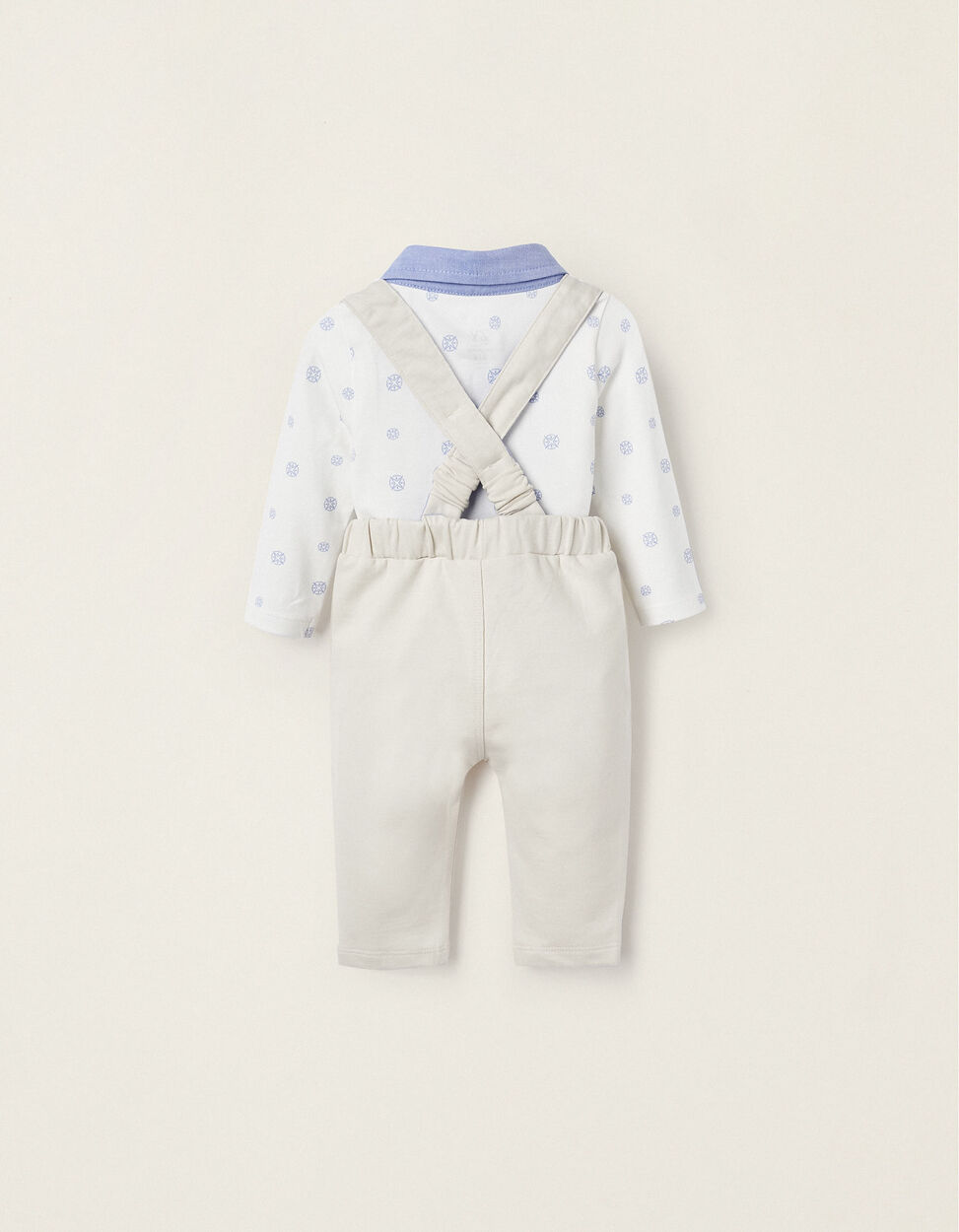 Comprar Online Body-Polo + Pantalones con Tirantes Desmontables para Recién Nacido, Blanco/Azul/Beige