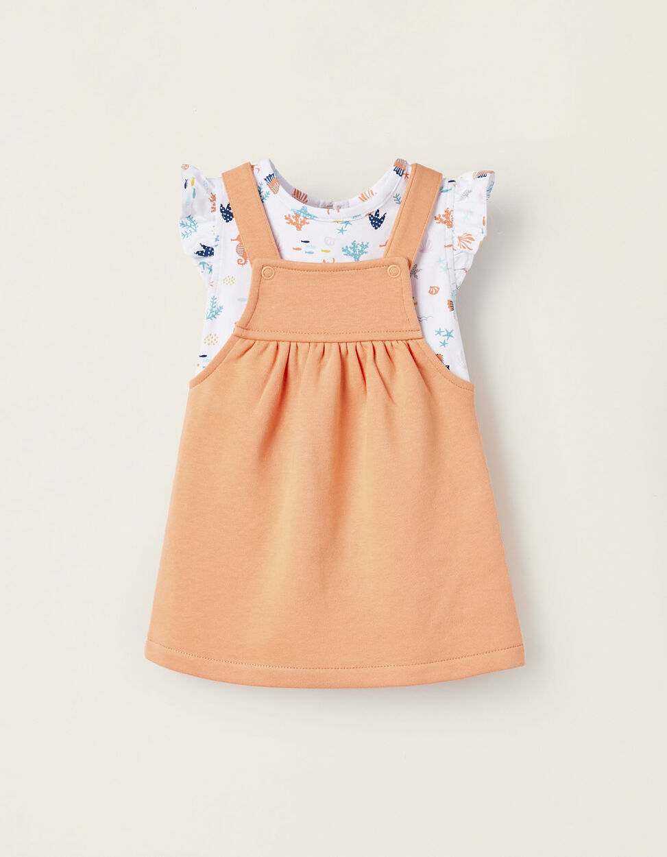 Buy Online Dress + Bodysuit for Newborn Girls 'Coral Reef', Coral