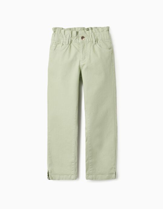 Buy Online Cotton Twill Trousers for Girls, Green