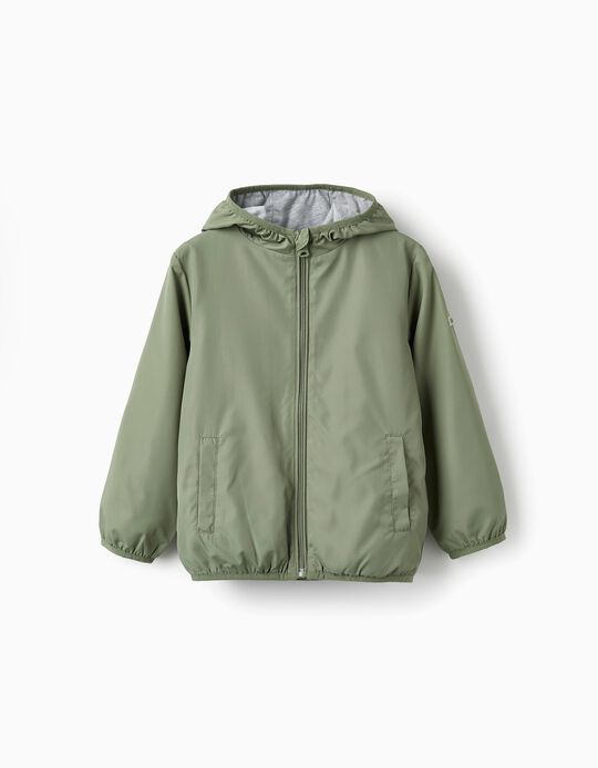 Hooded Windbreaker Jacket for Boys, Green