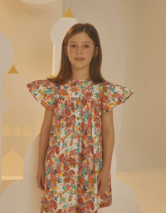 Comprar Online Vestido com Padrão Aguarela para Menina, Multicolor