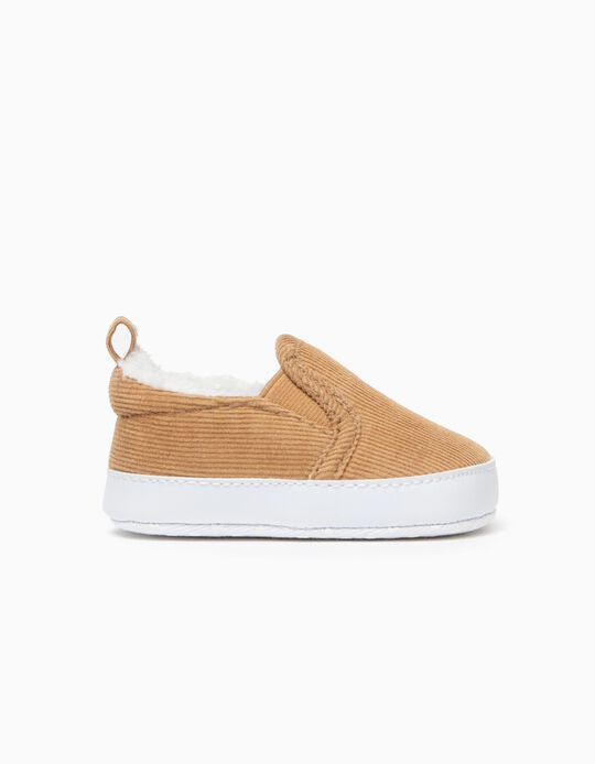 Slip-On Trainers for Newborn Baby Boys, Camel