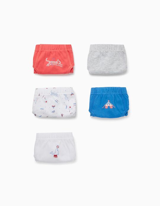 5-Pack Cotton Briefs for Boys 'Circus', Multicoloured