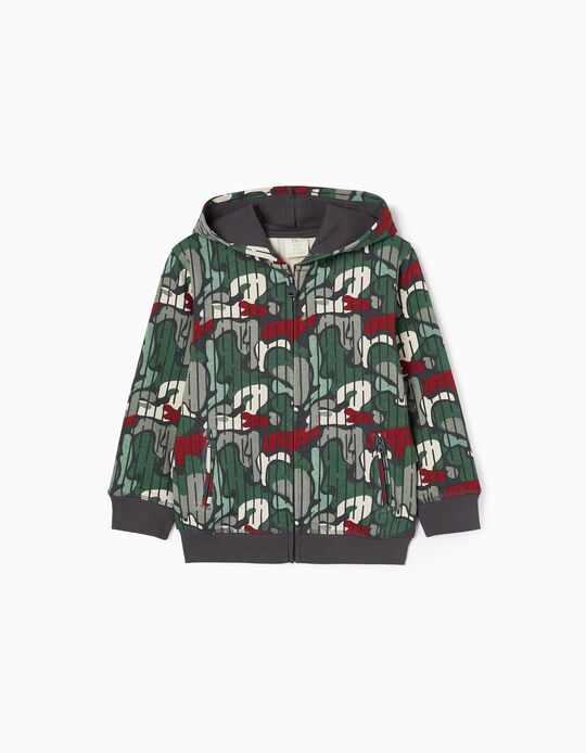 Cotton Hooded Jacket for Boys, Multicoloured