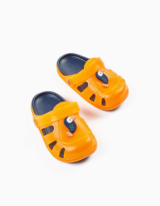 Clog Sandals for Baby Boys 'Pelican ZY Delicious', Orange/Blue