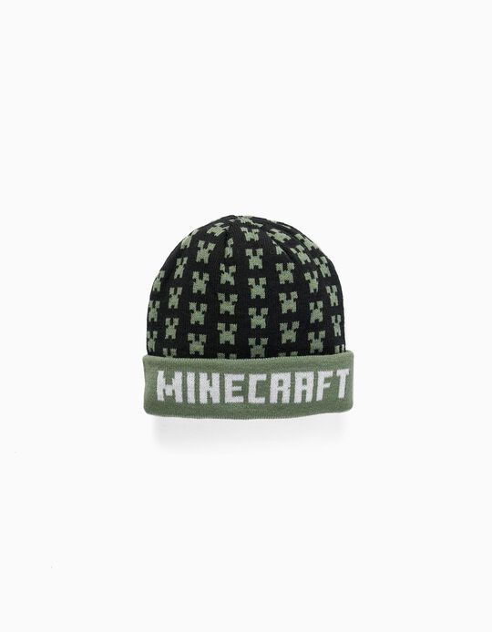 Comprar Online Gorro em Malha para Menino 'Minecraft', Preto/Verde