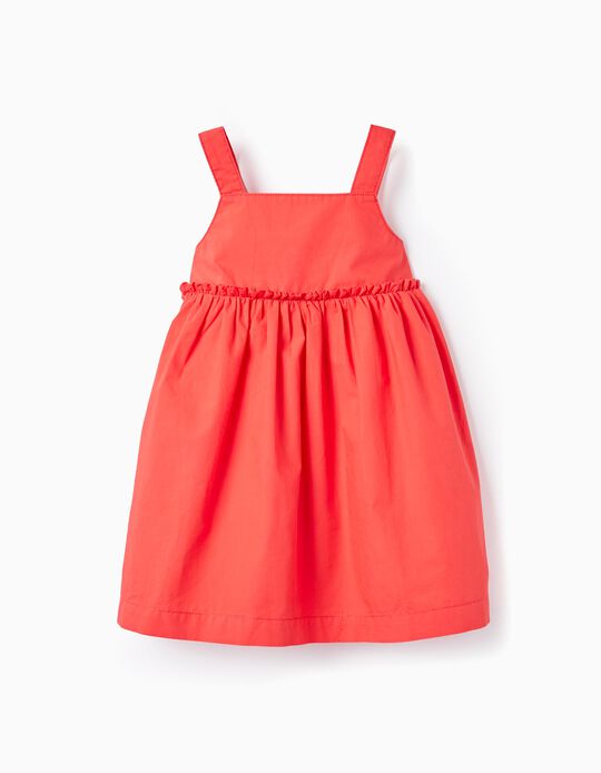 Vestido de Alças em Algodão para Bebé Menina, Vermelho