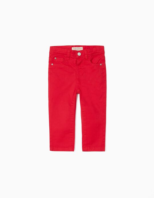Twill Trousers for Baby Boys, Red