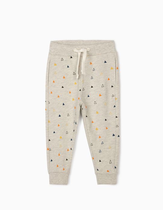 Joggers for Baby Boys, 'Triangles', Grey
