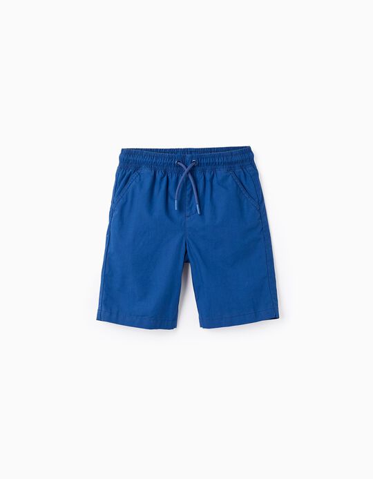Shorts de Popelina para Niño, Azul Oscuro