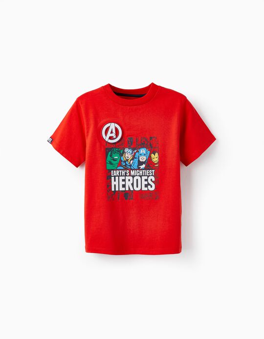 Cotton T-Shirt for Boys 'The Avengers - Marvel', Red