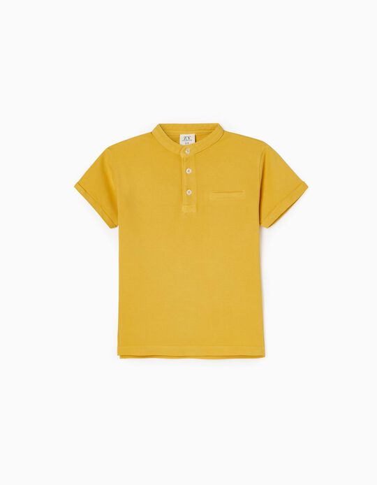 Polo Mao Collar for Boys, Yellow