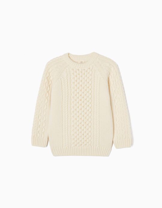 Buy Online Knitted Wool Jumper for Boys 'You&Me', Pearl White