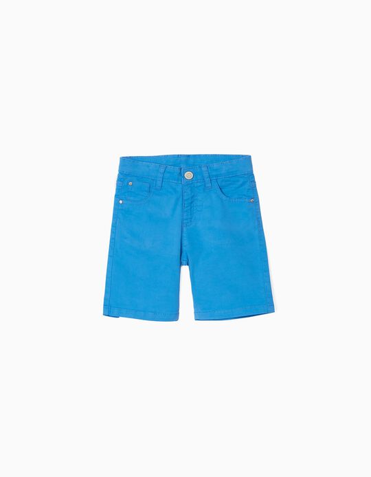 Twill Midi Shorts for Boys, Blue