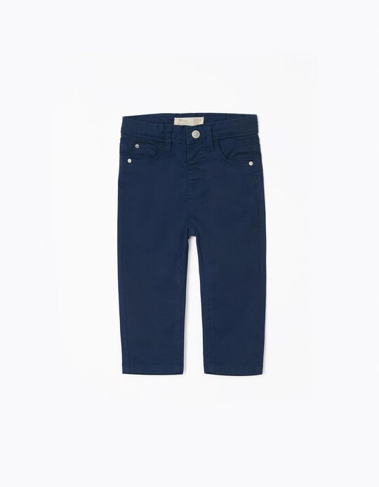Twill Trousers for Baby Boys, Blue