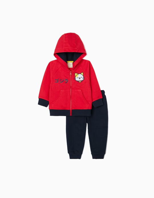 Tracksuit for Baby Boys, Red/Dark Blue