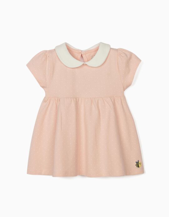 Polo T-shirt for Baby Girls, 'Dots', Pink