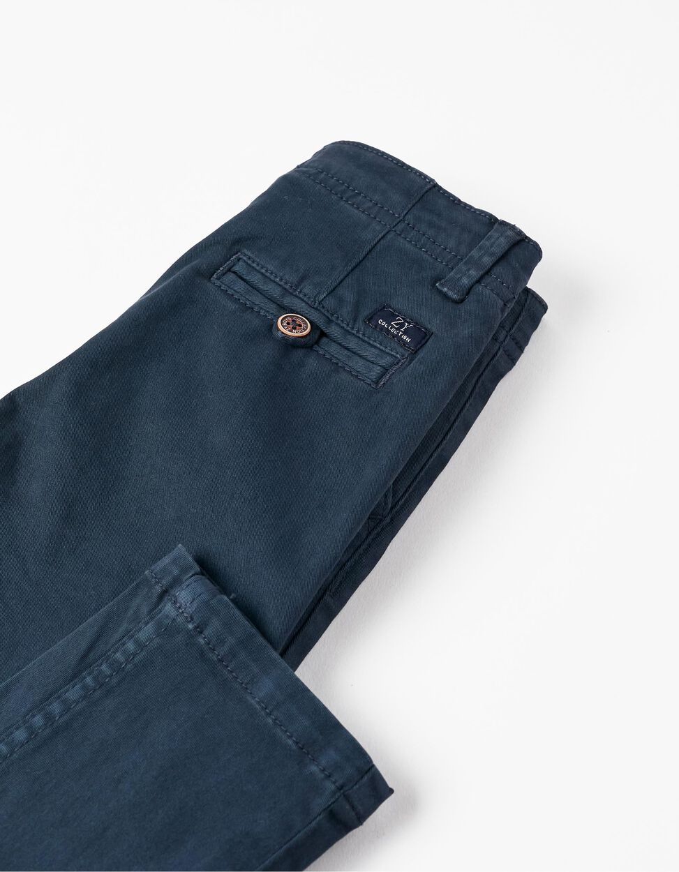 Comprar Online Calças em Sarja de algodão para Menino 'Slim Fit', Azul Escuro