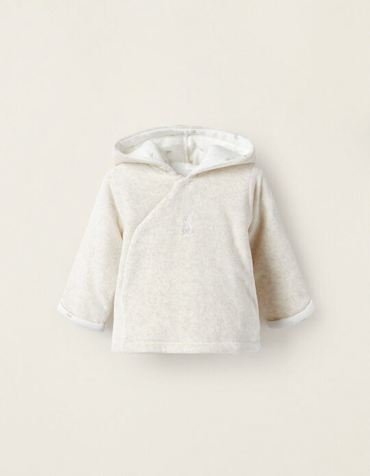 Quilted Velvet Jacket for Newborn 'Rabbit', Beige