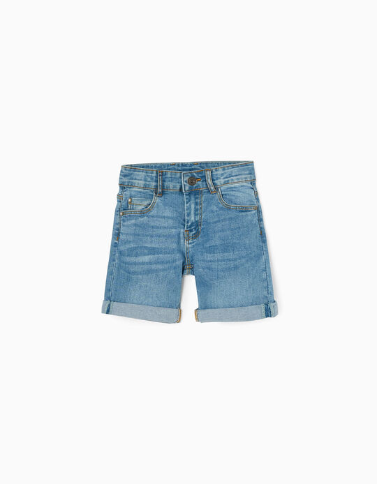 Denim Shorts Midi for Boys, Blue