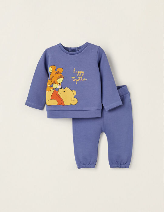 Sweatshirt + Cotton Joggers for Newborn Boys 'Winnie The Pooh', Blue