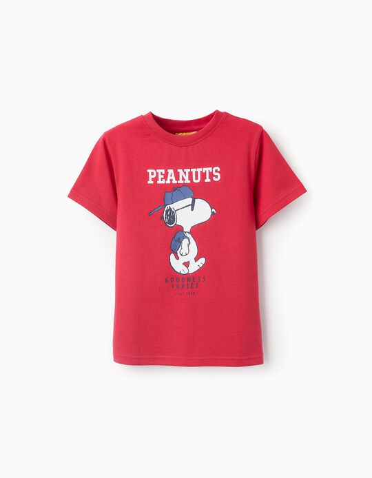 Comprar Online T-shirt de Algodão para Menino 'Snoopy', Vermelho