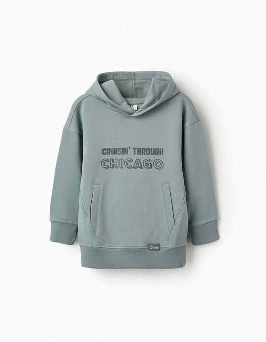 Comprar Online Sweat Cardada com Capuz para Menino 'Chicago', Cinzento