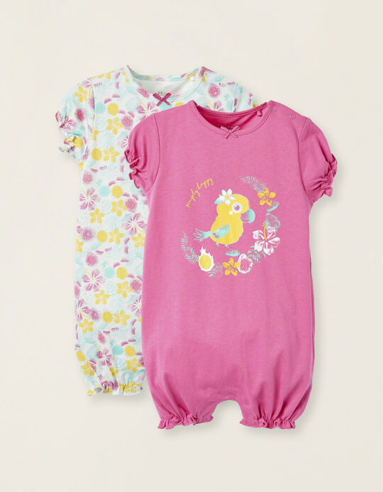 Comprar Online Pack 2 Macacões para Bebé Menina 'Tropical - Simply Happy', Multicolor