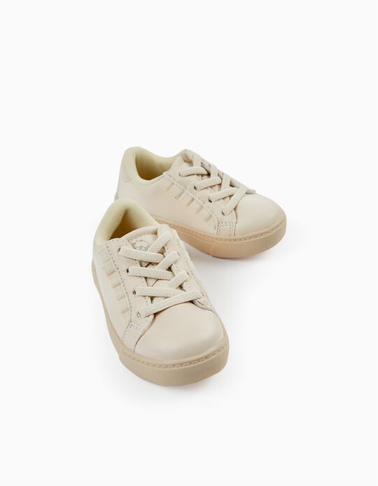 Trainers with Ruffles for Baby Girls, Beige