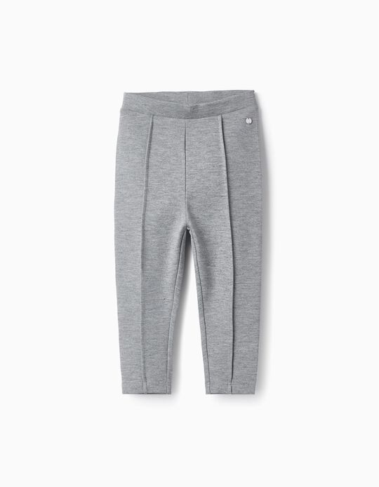 Leggings with Creases for Baby Girls, Grey