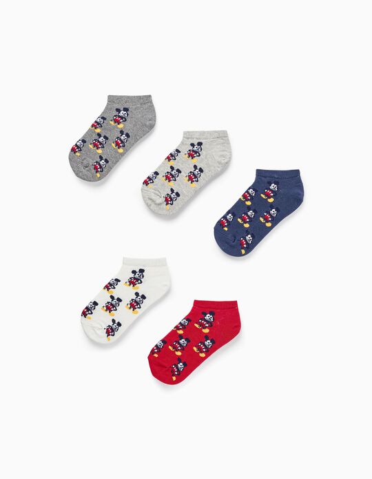 Pack of 5 Short Boys Socks 'Mickey', Multicolor