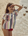 Striped Top with Lace for Girls, Multicoloured