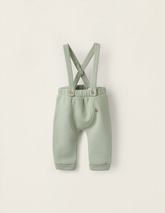 Newborn Pants with Removable Straps, Green