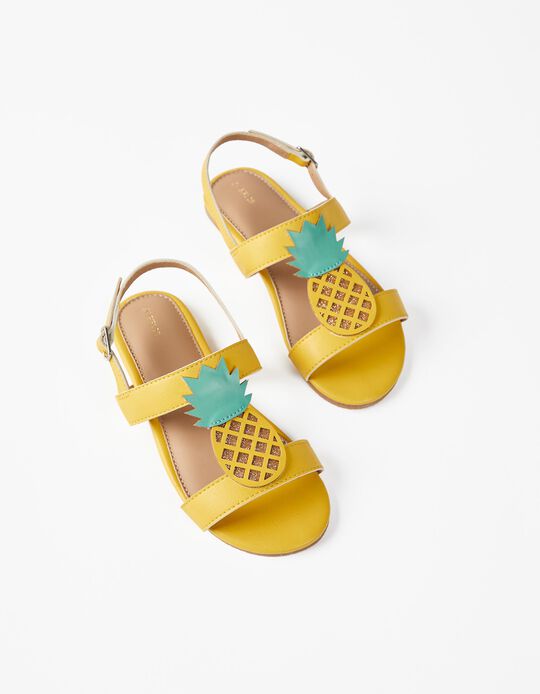 Sandals for Girls 'Pineapple', Yellow
