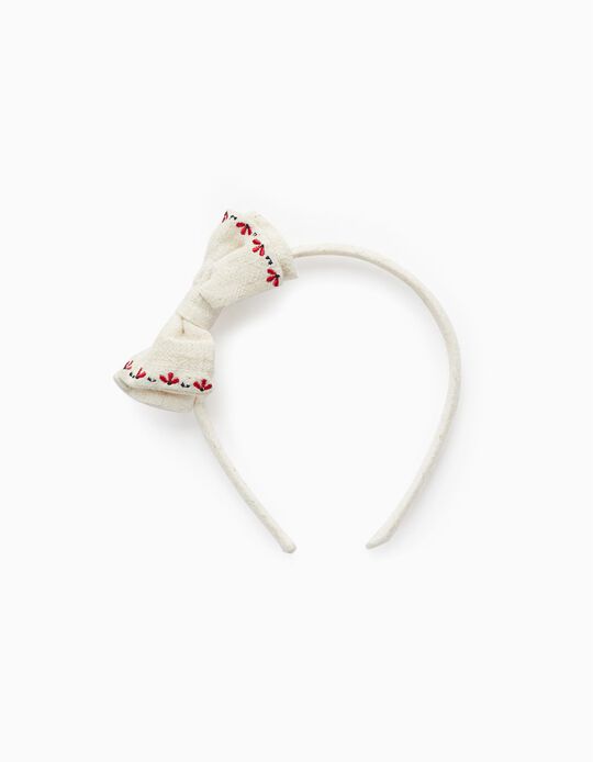 Alice Band with Bow for Babies and Girls, White