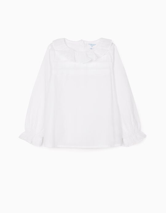 Comprar Online Blusa com Folhos para Menina 'B&S', Branco